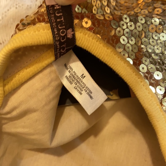 Y2K JUICY COUTURE GOLD SEQUIN DOG TEE SHIRT SZ MEDIUM NEW SUPERHERO COSTUME CAPE - Picture 8 of 11